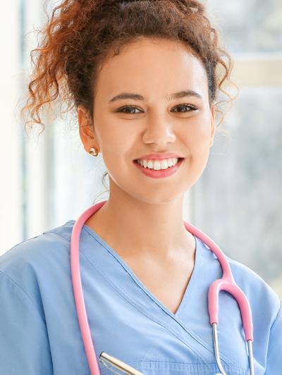 Nurse looking at the camera