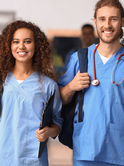 Male nurse with thumbs up